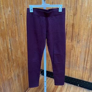 Aerie Burgundy Leggings with Elastic Waistband